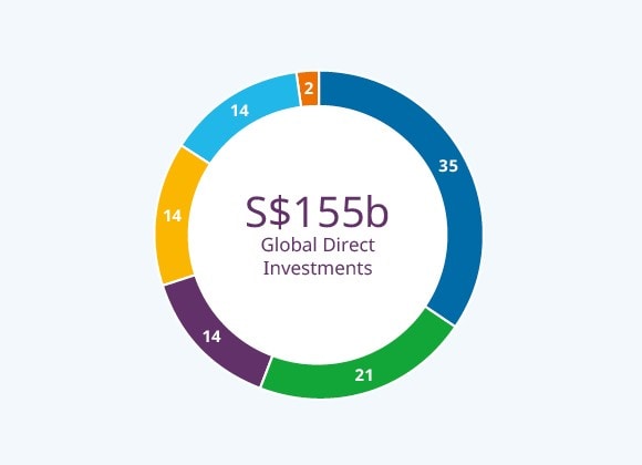 Global Direct Investments by Sector (%)
