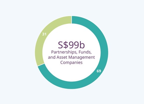 Partnerships, Funds, and Asset Management Companies (%)