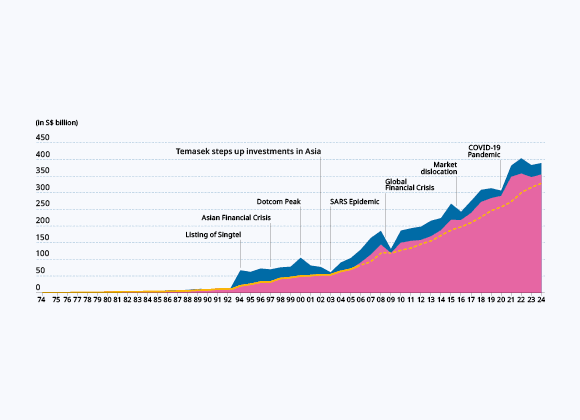 Temasek Net Portfolio Value since Inception 